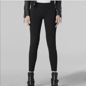 Allsaints Ridley Black Leggings Size 8 Moto Stretchy Rock.